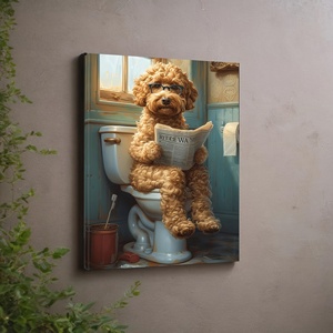 SQ baño pared arte animal en inodoro lienzo impresiones cartel divertido cuadro decorativo pintura de pared <span class=keywords><strong>para</strong></span> regalo - Product Image 2