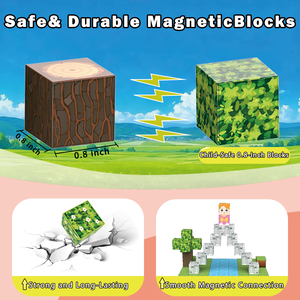 100 pièces de blocs de construction en <span class=keywords><strong>plastique</strong></span> magnétiques, cubes empilables, jeu de construction STEM, développement de l'intelligence, ensembles pour anniversaire - Product Image 2