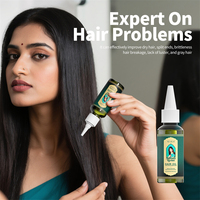 Huile capillaire à base de plantes naturelle et biologique de marque privée, huile de croissance capillaire indienne en gros, produits de traitement capillaire