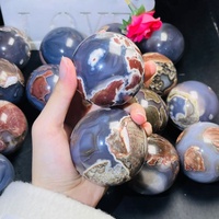 Prix de gros pierre de guérison boules de cristal polies sphère d'agate de football pour la décoration Fengshui
