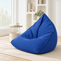 Fauteuil pouf en coton et lin avec rembourrage en billes EPP écologiques, dossier haut, pour salon, chambre et home cinéma (pour adultes)