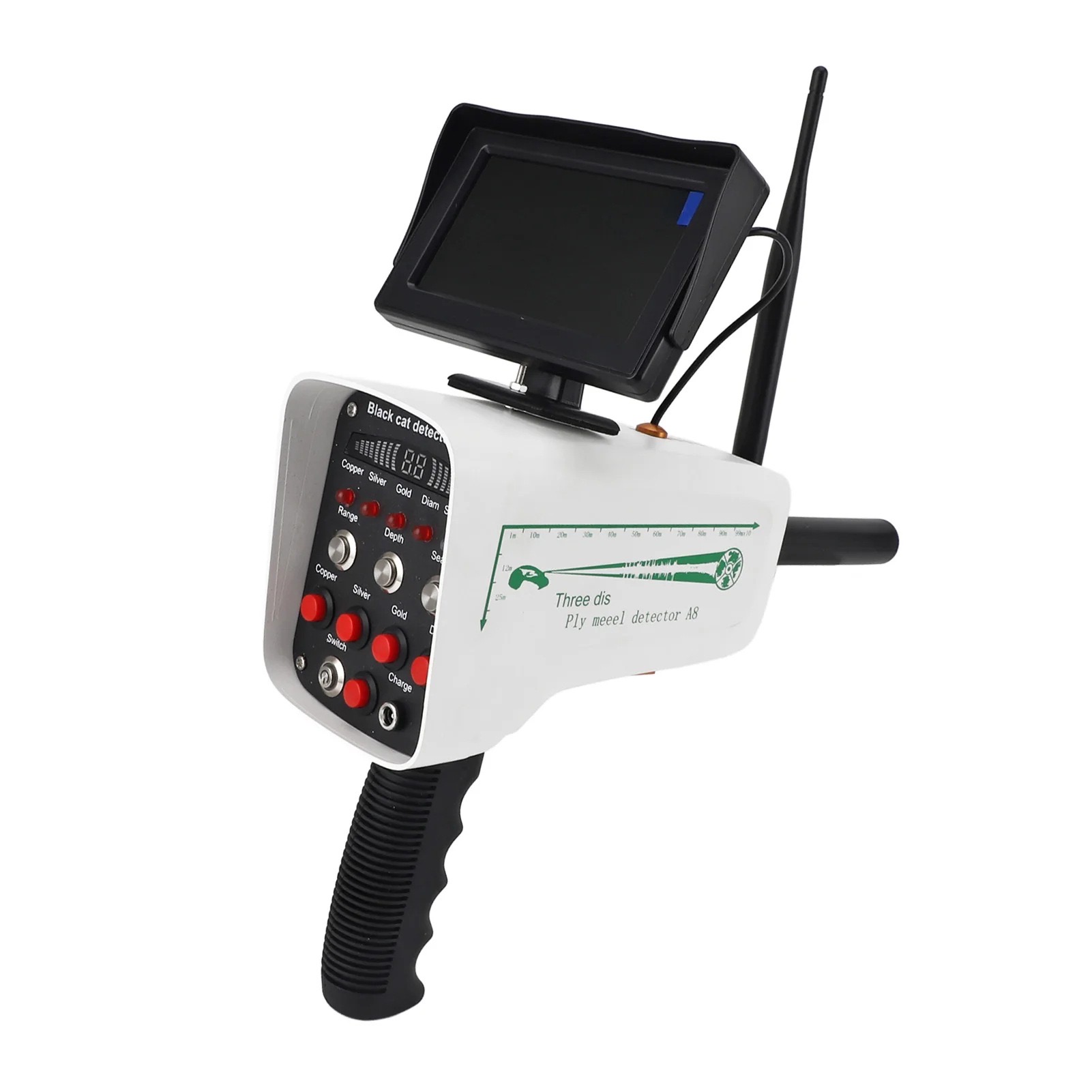 A8 Metal Detector - 30m Depth, 1000m Range, LCD Handheld Gold
