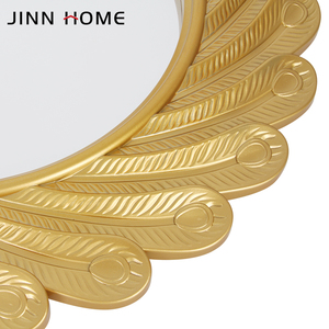 Jinnhome Vàng <span class=keywords><strong>Sunburst</strong></span> hoa trang trí mặc quần áo Gương nghệ thuật Deco phong cách tường treo phòng tắm gương làm bằng nhựa - Product Image 3