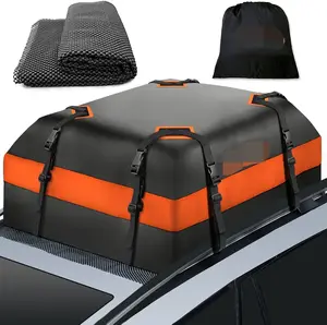 Caixa de bagagem impermeável para teto de carro, bolsa transportadora de carga para teto de carro de 15 pés cúbicos
