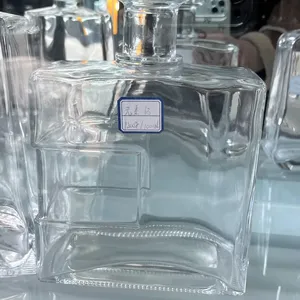 500ml 750ml 1000ml çakmaktaşı cam votka brendi şişesi cam ruhları şişe özel ruh votka cam şişe
