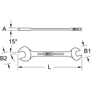 KS TOOLS TITANplus <b>Open</b> <b>end</b> <b>spanner</b>, 13x15mm - Product Image 2