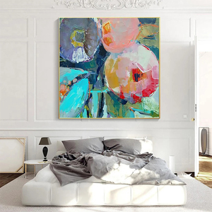 Peinture à l'huile sur toile personnalisée avec <span class=keywords><strong>photo</strong></span>, motif floral abstrait, pour dropshipping - Product Image 3
