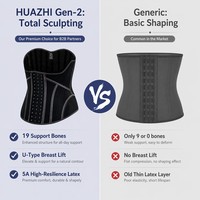 Corset amincissant à haute compression pour femme, avec armatures en acier, en latex, pour le remodelage du ventre, respirant, effet sculptant