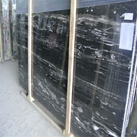 Dalles de marbre noir naturel chinois en marbre Dragon argenté avec veines droites blanches Carreaux polis pour revêtements de sol Carreaux muraux Escaliers