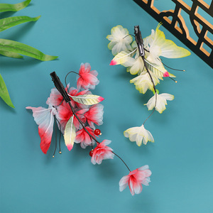 25 Nuevas Pinzas para el Cabello de Diseño Original Hechas a Mano, Estilo Antiguo, con Degradado de Mariposas, para Hanfu, Maquillaje y Peinado - Product Image 3