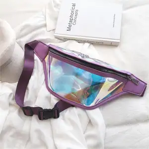 Anhui 367 2023 hottest customized logo female transparent sport leisure laser shoulder crossbody waist bag