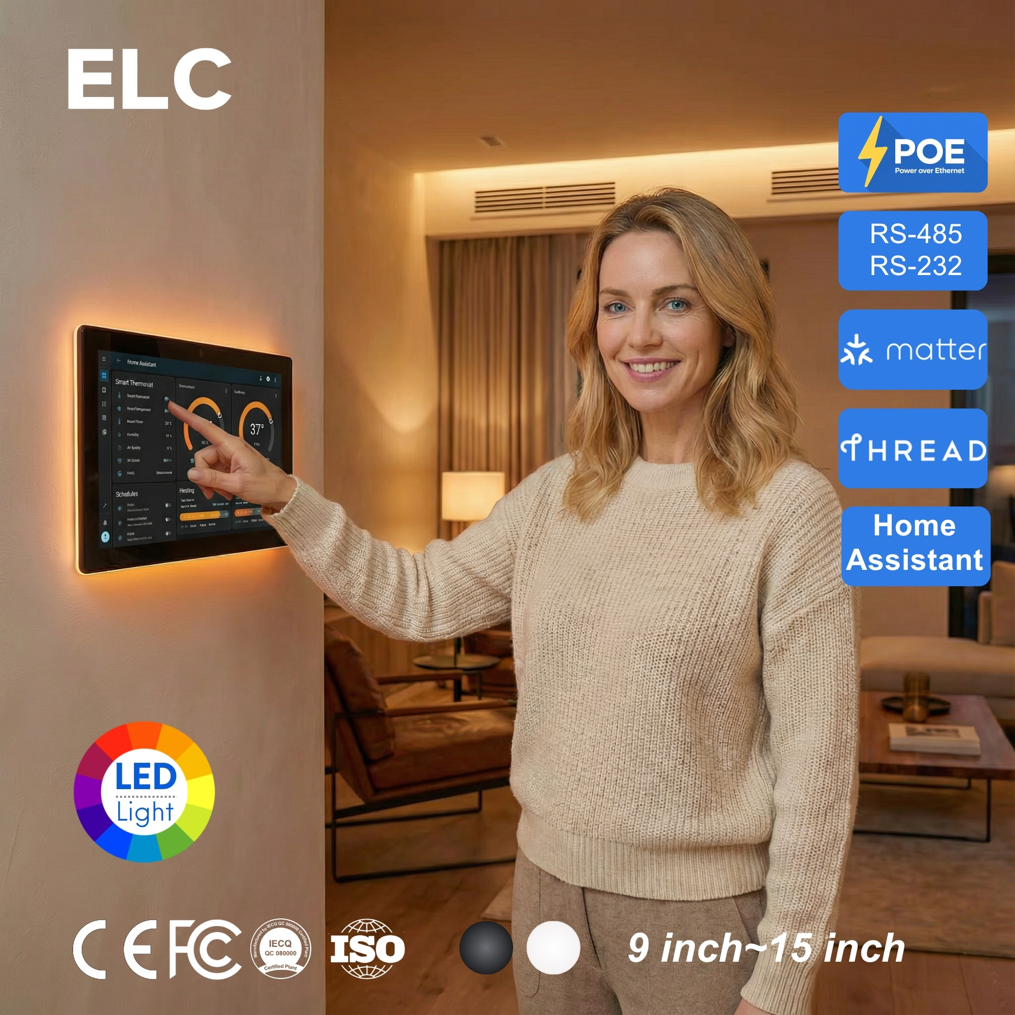 10.1 Inch <strong>Android</strong> 14 RK3576S <strong>Smart</strong> <strong>Home</strong> <strong>Control</strong> <strong>Panel</strong> Zigbee Matter Thread POE Wall Mount Touch <strong>Tablet</strong> With RS485 I/O Port PC
