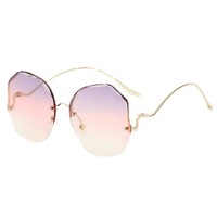 Lunettes de Soleil de Luxe pour Femmes, Monture Métallique Tendance Carrée, Classiques Sans Monture, Protection UV400, Vente en Gros à Bas Prix