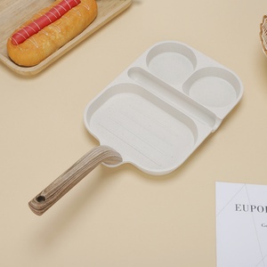 3-in-1 Aluminum Non-Stick Frying <b>Pan</b> Rectangle Pancake Omelet Steak Cooker with Wooden <b>Handle</b> 1-2L Capacity - Product Image 6