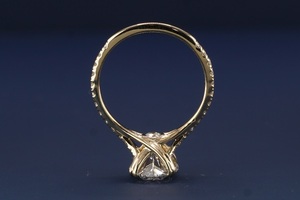 Bague moderne en or 14 carats avec diamant créé en laboratoire pour femme, élégante bague de fiançailles en diamant synthétique, bijoux fins, cadeau de mariage - Product Image 5