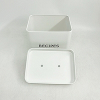 Organizador de Tarjeta de Recetas de Metal, caja de hojalata con tarjetas y divisores
