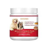 Suplemento multivitamina com óleo de turmeria e peixe, 35 vitaminas essenciais e nutrientes para o sistema imunidade do cão, pele e casaco.