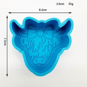 Cute Cow Head Silicone <b>Cake</b> Mold with Bowknot - Product Image 2