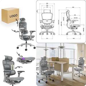 Sedia da ufficio ergonomica moderna T9 in rete con braccioli regolabili, supporto lombare di alta qualità, sedia per visitatori e ospiti di grandi dimensioni - Product Image 2