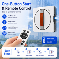 Robot de nettoyage de fenêtres intelligent OEM ODM, nettoyeur de fenêtres automatique avec double pulvérisation d'eau, aspiration de 2800 Pa, télécommande