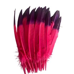 <span class=keywords><strong>Rose</strong></span> vif flèche coupe Quill <span class=keywords><strong>plume</strong></span> de dinde pour artisanat bricolage coiffure chapeau Costume Cosplay accessoire carnaval fête mariage Floral déco - Product Image 1