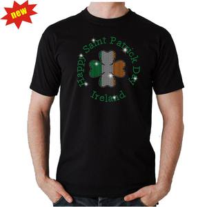 最高のスパークリングラインストーン<span class=keywords><strong>Shamrock</strong></span>アイロン服の転送デザイン - Product Image 4