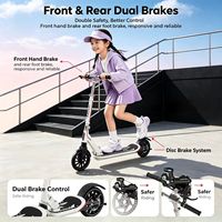 Trottinette pour enfants réglable en hauteur, en acier haute teneur en carbone, avec bande lumineuse LED, double frein, design pliable, charge maximale de 60 kg, pour garçons et filles de 7 ans et plus