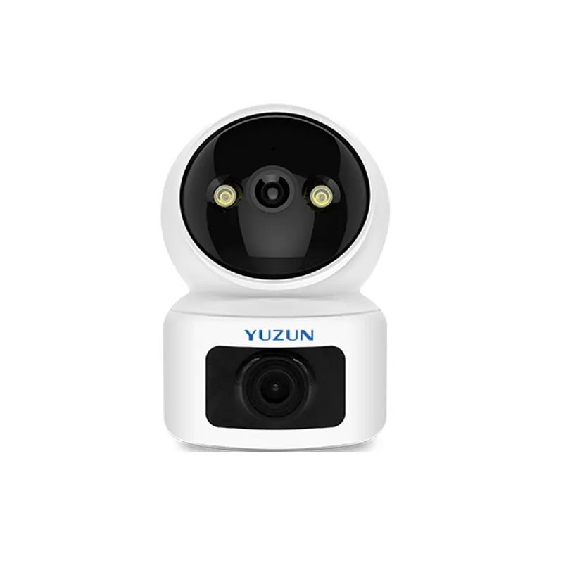 HD 3MP Dual Lens Câmera sem fio Full Color Night Vision Grito de rastreamento humano Detecção Baby Monitor H.265