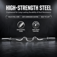 Barre EZ Curl 4FT 1200mm chromée pour musculation, poignée 28mm, manchon 2 pouces, 500LB, pour curls biceps et triceps, usage commercial en salle de sport