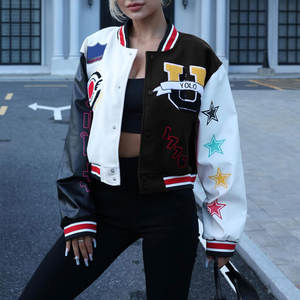 Chaquetas Varsity de Lona para Mujer, Modernas, Novedosas, a la Moda, Transpirables, Ligeras, con Estampado, Tendencia de Invierno - Product Image 4