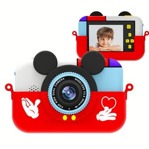 BTJ 2.4 Inch HD <b>Mini</b> Digital <b>Camera</b> 1080P Selfie Dual Lens 180 Wide Angle Smooth Material Children's <b>Camera</b> for Boys Girls - Product Image 1