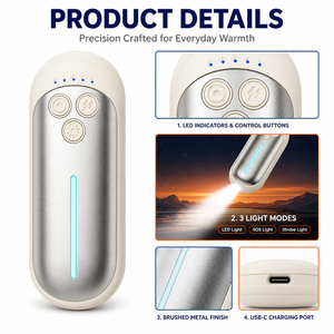 Chauffe-mains rechargeable magnétique portable <span class=keywords><strong>de</strong></span> type C pour femmes et hommes, cadeau d'hiver, Noël - Product Image 4