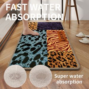 Tapis de bain rectangulaire en polyester antidérapant, absorbant, séchage rapide, motif animal rétro, tapis de sol pour salle de bain - Product Image 5