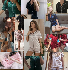 Ensemble de <span class=keywords><strong>pyjama</strong></span> court en satin de soie pour femmes, taille plus, manches courtes, pour mariée, <span class=keywords><strong>demoiselle</strong></span> <span class=keywords><strong>d</strong></span>'<span class=keywords><strong>honneur</strong></span>, fête de mariage - Product Image 6