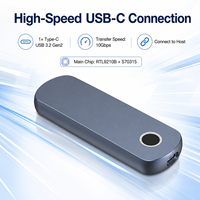 Carcasa Externa para SSD M.2 NVMe/SATA con Encriptación de Huellas Dactilares, USB 3.2 Gen2 de 10 Gbps, para SSD de hasta 8 TB