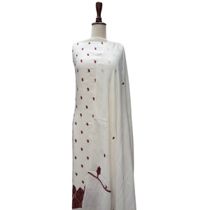 Costume brodé non cousu pour femme, robe brodée 3 pièces, motif personnalisé, tenue traditionnelle festive, fourniture OEM ODM - Product Image 4