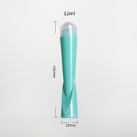 Flacon roll-on rechargeable pour crème contour des yeux en plastique PETG premium, 12 ml, forme unique, facile à utiliser, avec couleur et logo personnalisables