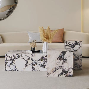 AOMISI <span class=keywords><strong>CASA</strong></span> – Table de luxe rectangulaire en marbre naturel, Table basse en marbre, ensemble de canapés, Table d'appoint, présentoir sur pied - Product Image 3