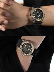 Reloj de Buceo Retro de Titanio San <span class=keywords><strong>Martin</strong></span> 42mm NH35 Automático para Hombre Relojes Mecánicos Bisel de Bronce Zafiro Luminoso Resistente al Agua 200m - Product Image 4