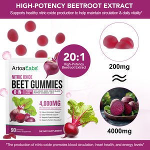 Artoalabs tinh khiết tự nhiên 4000mg củ cải chiết xuất từ rễ củ cải đường Gummies tự nhiên hỗ trợ chống oxy hóa bổ sung củ cải đường gốc Gummies - Product Image 6