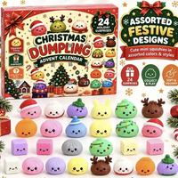 Calendrier de l'Avent Squishy de Noël 2026, Calendrier de compte à rebours de 24 et 25 jouets Squishy surprise, Boîte cadeau mystère de Noël