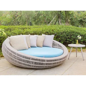 Outdoor Chaise Lounge Sunbed Pool Rattan Outdoor Furniture Sofa Outdoor Daybed Contemporary Garden Sofa Metal+rattan