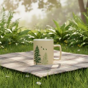 15oz Luxury Porcelain Milk Mugs New Chinese Style Leaf Pattern Food <b>Safe</b> Dishwasher Microwave <b>Safe</b> Camping <b>Large</b> Capacity Gift - Product Image 2