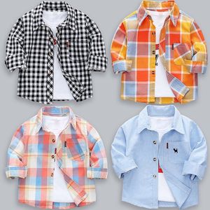 <span class=keywords><strong>Manteau</strong></span> à manches longues rayé en coton pour garçons et filles de 1 à 7 <span class=keywords><strong>ans</strong></span>, chemise à carreaux pour enfants, nouvelle collection printemps automne 2019 - Product Image 3