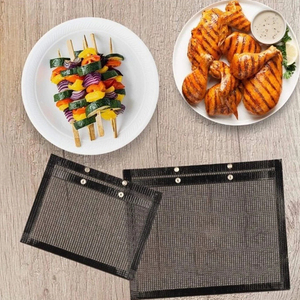 Énormes réductions d'usine : Sacs de cuisson en maille pour barbecue de qualité supérieure, réutilisables, antiadhésifs en PTFE, pour grillades ou four - Product Image 4