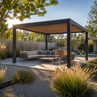 Pavillon moderne en aluminium à toit plat pour jardin extérieur et patio