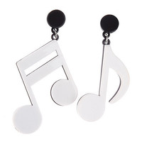 Personnalité Cool Asymétrique Notes de Musique Boucles D'oreilles Noir Belle Acrylique Longues Boucles D'oreilles Femmes Accessoires Bijoux