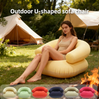 Canapé gonflable avec accoudoirs, canapé floqué en forme de U, pouf gonflable, canapé gonflable de détente
