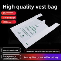 Petits sacs en plastique PET/PE transparents blancs, style gilet, pour emballage alimentaire, petit-déjeuner/à emporter, jetables – Fabrication nationale, vente en gros à prix avantageux