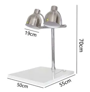 2-Light Commercial Stainless Steel Food Warmer Lamp Heating for Hotel & Restaurant Kitchen Keep Food Insulation for Buffet